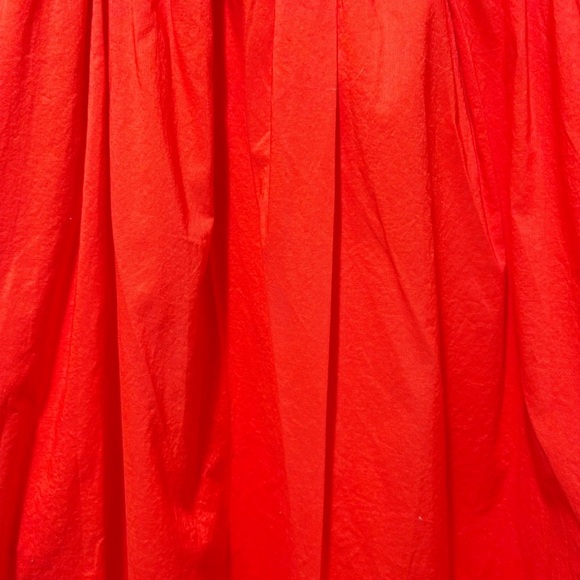 Alex Mill Side Button Cotton Poplin Midi Full Skirt Red Orange Size XL Pockets - Picture 10 of 13